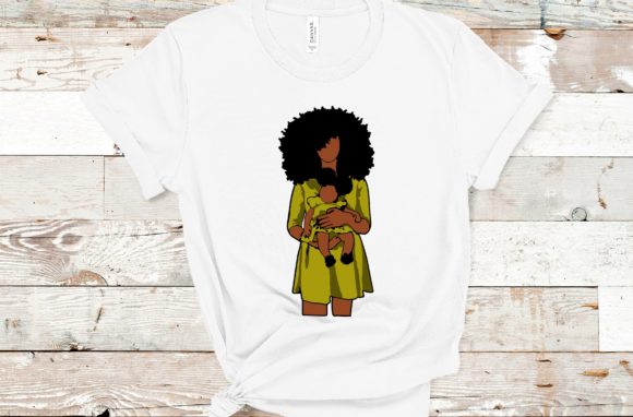 Afro Woman Mommy and Me Baby Mom Graphics and Illustrations Review