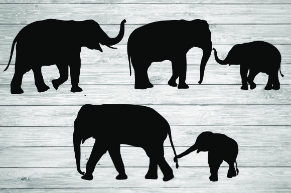 Elephant Silhouette, Elephant Mom Graphics and Illustrations Review