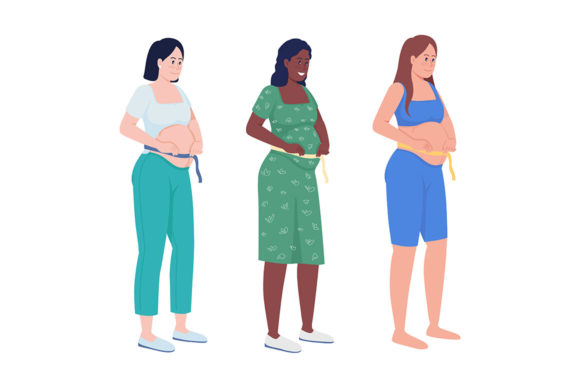 Expecting Mom Semi Flat Color Characters Graphics and Illustrations Review