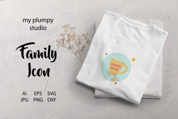 Family Icon Mug Love Mom Circle Blue Graphics and Icons Review