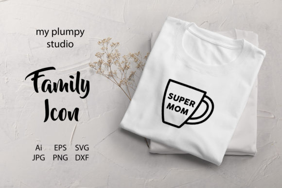 Family Icon Mug Love Mom Line Black Graphics and Icons Review