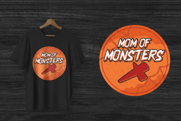 Halloween T-shirt Design Mom of Monsters Graphics